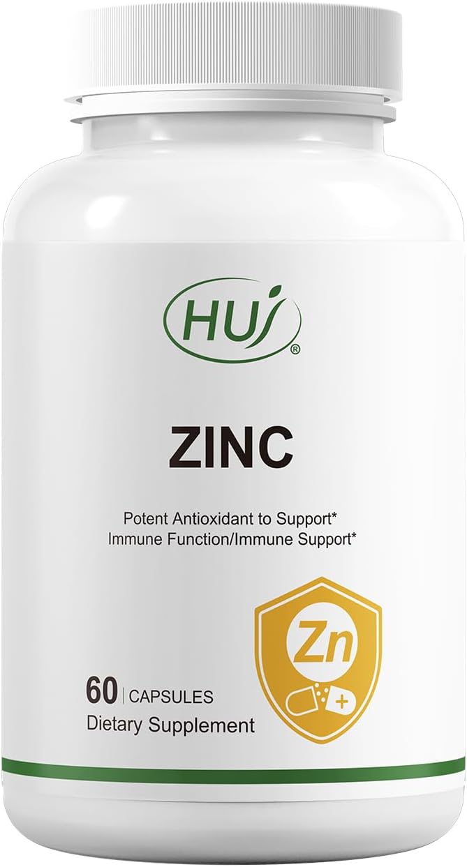 HUJ Zinc, 60 Capsules, Potent Antioxidant for Immune Support