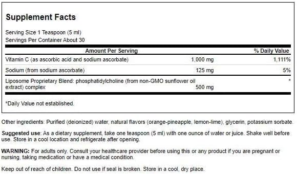 Swanson Dr. Derrick Desilva's Liposomal Vitamin C 5 fl Ounce (148 ml) Liquid