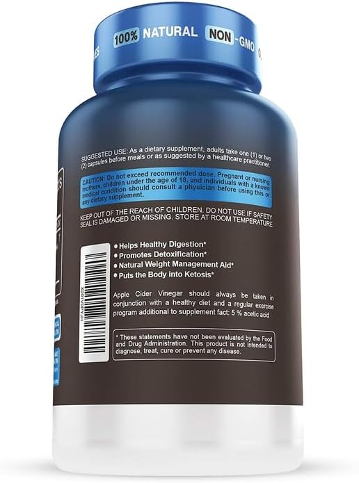 Herbtonics Apple Cider Vinegar with Keto BHB Salts - GLP-1 Support Supplement | Keto Diet Pills for Women & Men | Supports Appetite & Metabolic Function | 240 Keto ACV Capsules