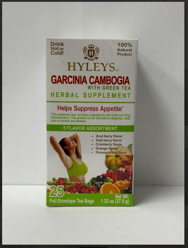 HYLEYS Tea Garcinia Cambogia Green Tea 5 Flavors Assortment - 25 Tea Bags