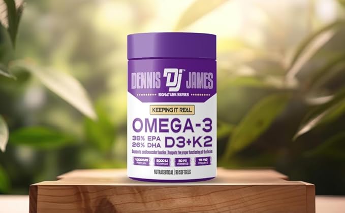 DENNIS JAMES Signature Series Omega-3 | D3+K2 | 90 Softgels | 90 Serving