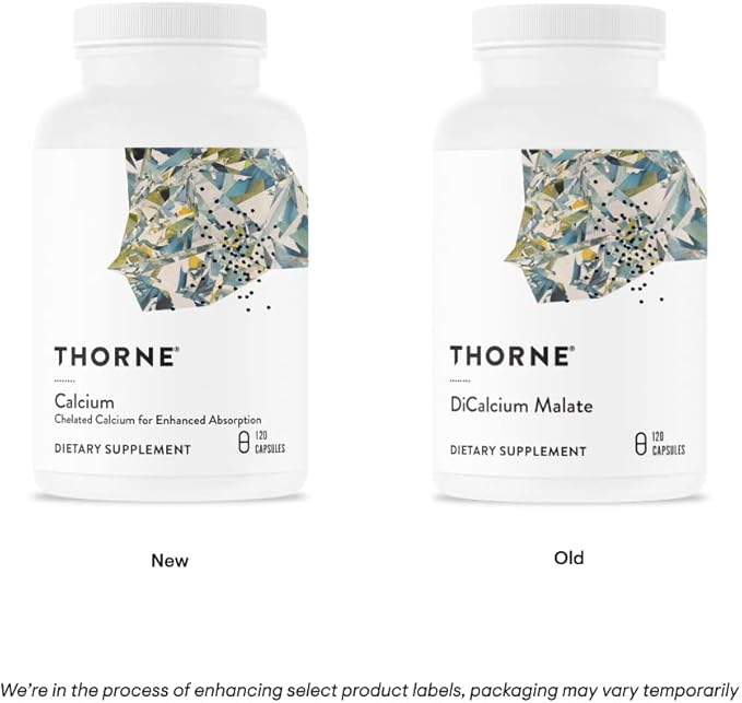THORNE Calcium - (Formerly DiCalcium Malate) - Chelated Calcium for Enhanced Absorption with DimaCal for Bone Density Support* - 120 Capsules