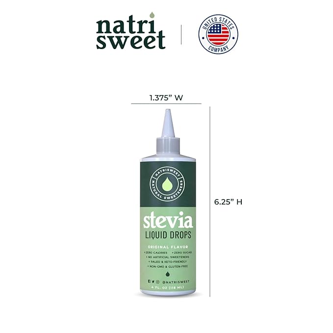Natrisweet Liquid Stevia Drops 4oz 2pack, Pure Sweetener from Stevia Extract, Plant-Based Sugar Substitute, Zero Calorie Keto Sweetner, Mix Sugar into Drinks and Treats, Non-GMO