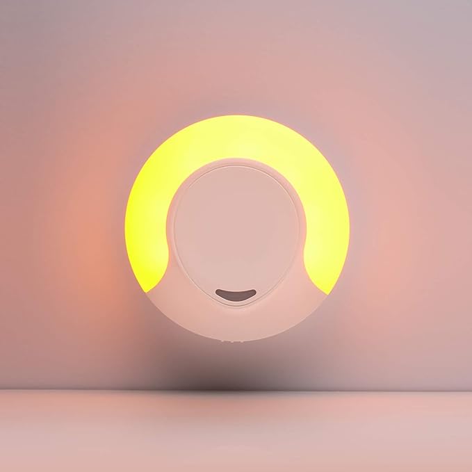 Sleep Aid Amber Night Light Plug in with Dusk to Dawn Sensor, Low Blue LED Promotes melatonin Production and Healthy Sleep, ON-Off-Auto Toggle, 2-Pack