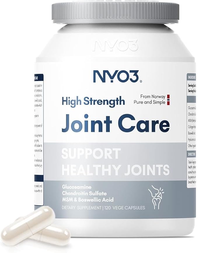 Glucosamine 1500mg with Chondroitin MSM 120 Capsules Collagen Peptide | Joint Support Supplement, 30 Day Supply Joint Health