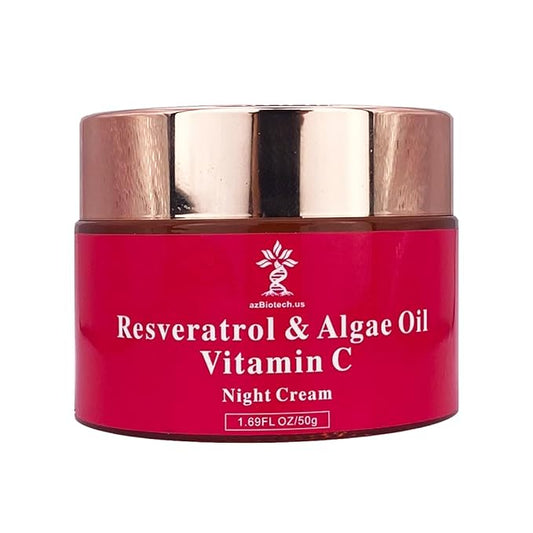 Resveratrol, Algae Oil and Vitamin C Cream 1.69 fl, Anti-aging and Moisturizer Night Cream