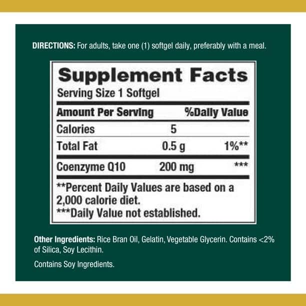 Nature's Bounty Co Q-10 200 mg Rapid Release Softgels Supports Cadiovascular Health 80 Ea (Pack of 4)
