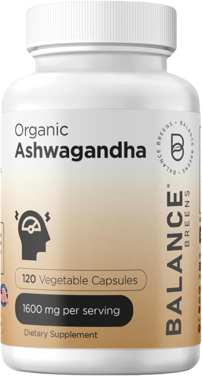 Balance Breens Organic Ceylon Cinnamon 1200mg + Certified Organic Ashwagandha 1600 mg Supplement Combo