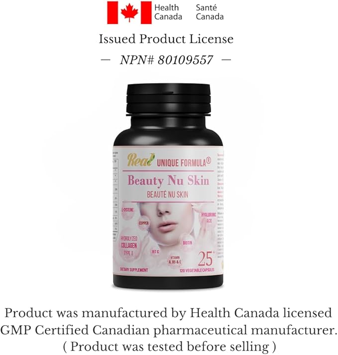 Unique Formula® Premium Beauty Skin 25+ | Hydrolyzed Collagen Type I, Hyaluronic Acid, L-Cysteine, Vitamins C, A, B5, E & Biotin, Copper | Dupport Healthy Skin, Nails, Hair, Glowing Look