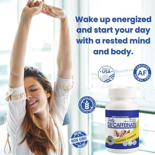 Daily De-Caffeinate: Probably The Most Potent Caffeine Eliminator on The Market! Natural Acting Non-Addictive Caffeine Reducer for Coffee and Caffeine Lovers! May Help with Deeper Sleep