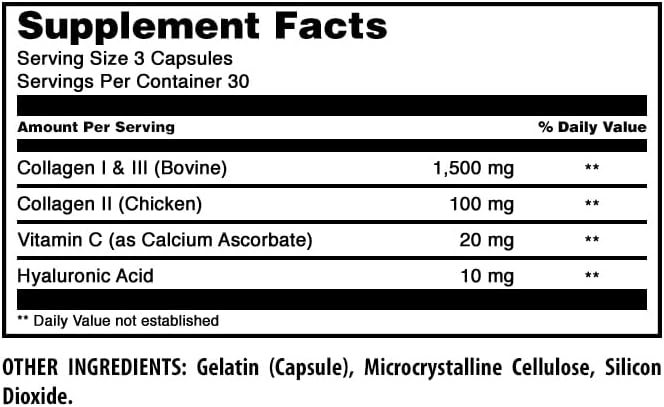 Amazing Formulas Advanced Collagen Supplement | Collagen Type I, II & III with Vitamin C & Hyaluronic | 1600 Mg Per Serving | 90 Capsules | Non-GMO | Gluten-Free | Made in USA
