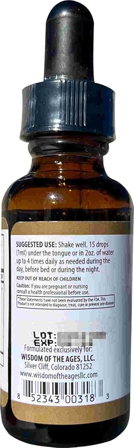 Wisdom of the Ages Formula IRF Calm and Relaxation Support.1 fl oz.