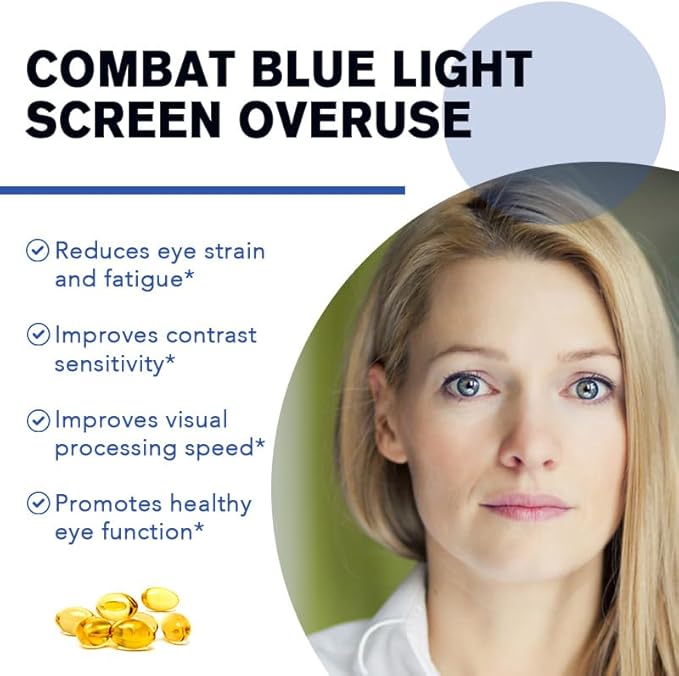 Total Eye Complex - Lutein + Bilberry + Zeaxanthin + Citrus Bioflavonoids - Ultra Vision Support Supplement for Healthy Eyes 120 Softgels, 60 Day Supply