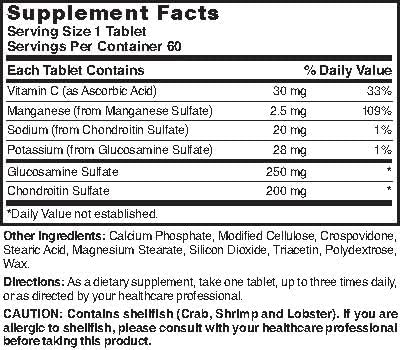 Nature's Blend Glucosamine Chondroitin Complex Tablets, 60 Tabs