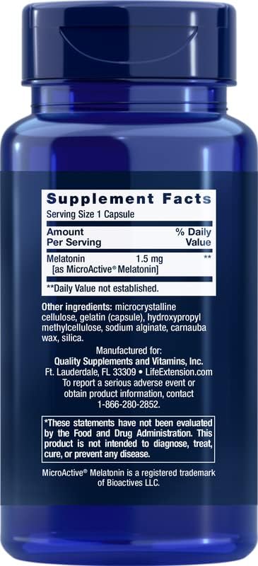 Life Extension Melatonin IR/XR, 120 Capsules (Pack of 2) - Immediate & Extended-Release for 7 Hours Support - Night Time Supplement - Stay Asleep All Night Long - Non-GMO, Gluten-Free