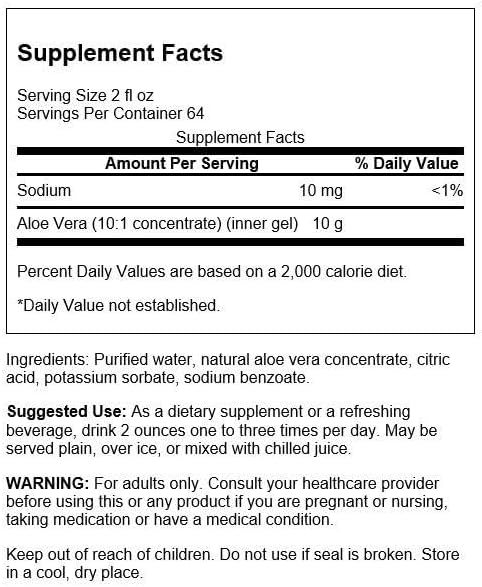 Swanson Aloe Vera 1 Gallon (3.78 l) Liquid