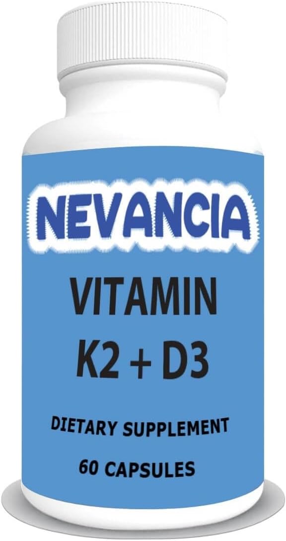 Vitamin K2 + D3 with Calcium, 5000 IU Vitamin D3, 100 mcg K2, 210 mg Calcium, Bone & Joint Support, Heart Support, Immune Support, 60 Capsule
