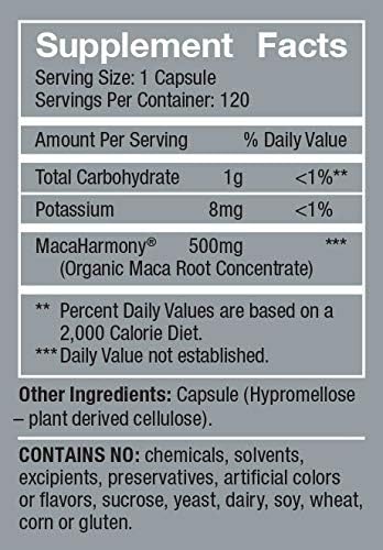 Femmenessence MacaHarmony – Scientifically Proven to Support Natural Hormone Balance for Women, Regular Menstrual Cycle, PMS, Acne, Mood, Fertility, 120 Natural Organic Maca Vegan Caps, 60-Day Supply