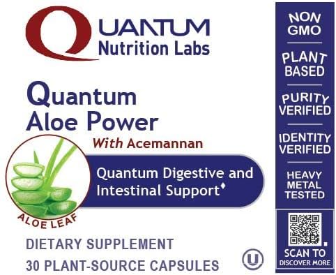 QNL Quantum Aloe Power - Organic Aloe Vera Capsules - Digestive Nutritional Supplement - Gut Health Supplement for Men & Women - Vegan Gut Supplement - 30 Plant-Source Capsules