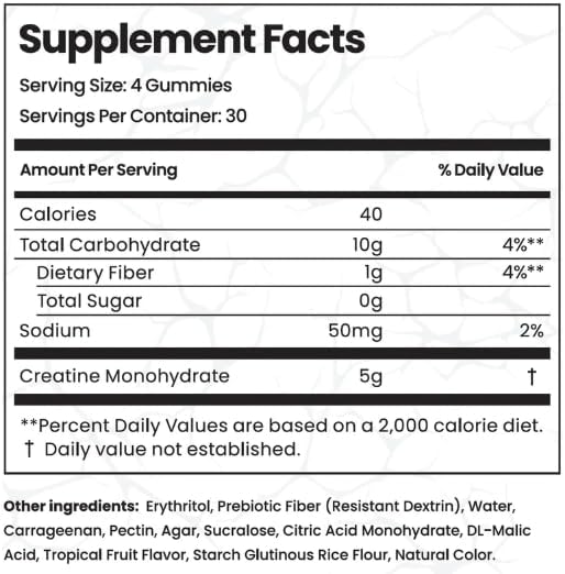 3-Month Supply Creatine Monohydrate Gummies 5g, Creatine for Women and Men, (120ct) Vegan, Sugar-Free, Gluten Free. Preworkout & Post Workout (Variety Pack: 90 Day Supply)