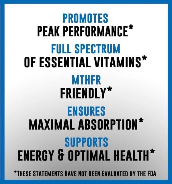 Methylated Multivitamin, 27 Nutrients CoQ10, Vitamins A, B6, B12, C, D3, E, K2, Choline, Zeaxanthin, L-Methylfolate 60 Capsules (2 Pack) 4 Month Supply
