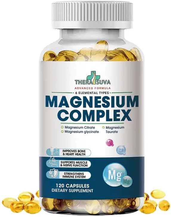 High Absorption Magnesium Complex | 6 Element Magnesium Complex for Muscle, Bone & Nerve Health - 120 Softgel Capsules, 60 Day Supply
