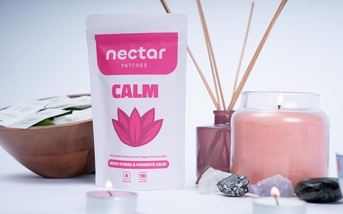 10x Calm Patches with Hemp Extract, Passion Flower, Hops & Valerian Root – Relax & Unwind, Non-Fatiguing, Sustained-Release for All-Day Calm