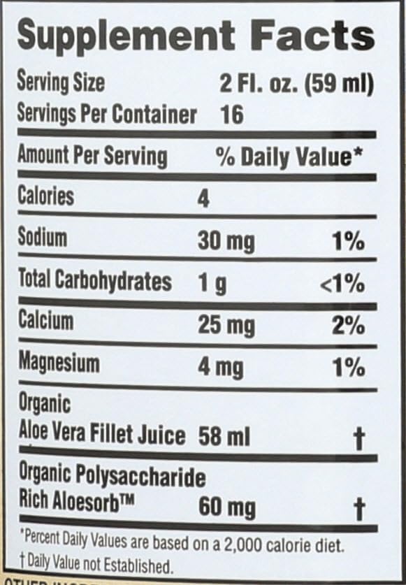 Lily of The Desert Aloe Vera Gel Organic Liquid 32 oz (Pack of 1)