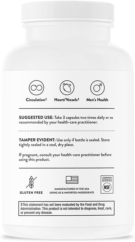 THORNE L-Arginine Plus (Formerly Perfusia Plus) - Sustained-Release Cofactors to Support Heart Function, Nitric Oxide Production & Optimal Blood Flow* - 180 Capsules
