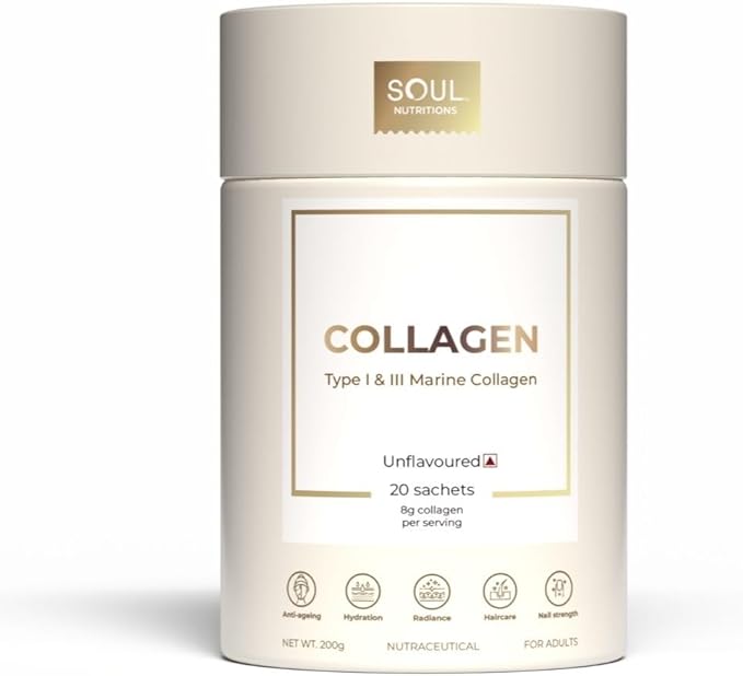 100% Pure Marine Collagen - Type I & III Peptides, 8g Unflavored, Sugar-Free, Preservative-Free, Dairy-Free, GMO-Free, Perfect for Drinks & Smoothies.