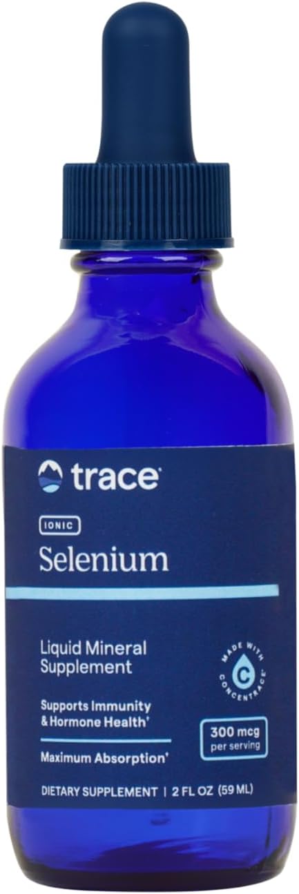Trace Minerals | Liquid Ionic Selenium 300 mcg Dietary Supplement | Antioxidant, Supports Immunity, Thyroid Health | Vegan, Gluten Free, Non-GMO | 2 fl oz (1 pack), 48 servings
