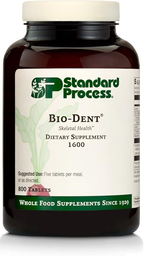 Standard Process Inc. Bio-Dent - Whole Food Supplement for Skin, Muscle, and Bone Health - Calcium, Licorice Root, Manganese, Phosphorus - 800 Tablets