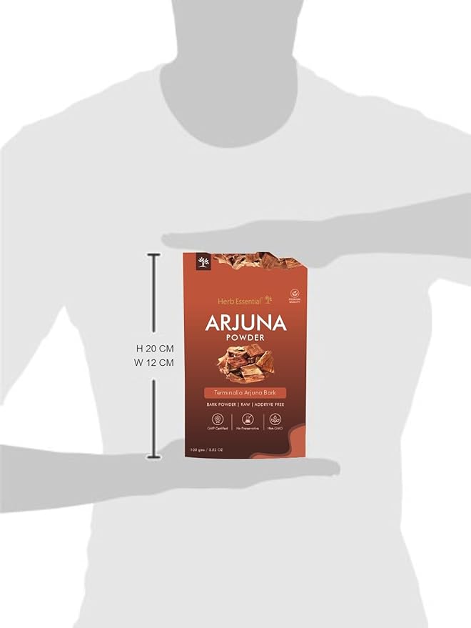 7.05 Ounce Arjuna Powder, Terminalia Arjuna Bark Supplement for Wellness, Polvo de corteza de Arjuna, No Preservatives, Vegan and GMP Certified- 3.52 Ounce (100g Pack of 2)