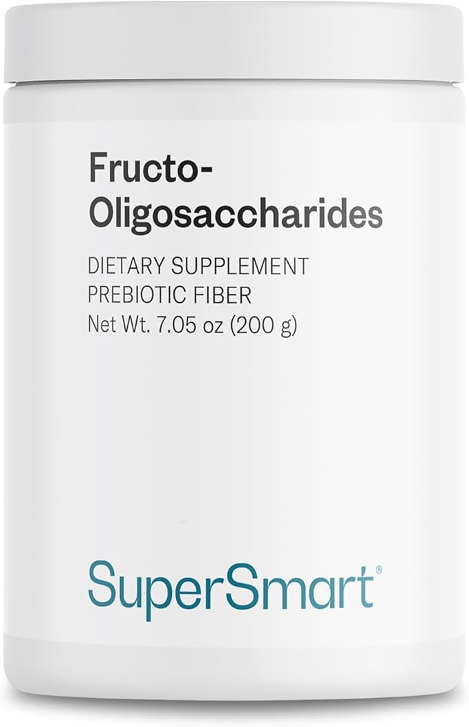 Supersmart - Fructo Oligosaccharides Powder (Prebiotics FOS) - Oligofructose Inulin - Fiber Supplement - Intestinal Flora & Gut Health - Digestive Support | Non-GMO & Gluten Free - 200 g