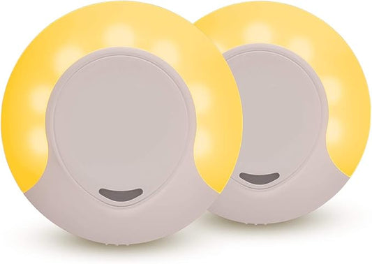 Sleep Aid Amber Night Light Plug in with Dusk to Dawn Sensor, Low Blue LED Promotes melatonin Production and Healthy Sleep, ON-Off-Auto Toggle, 2-Pack
