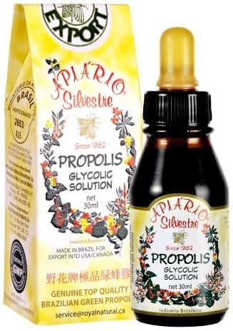 Apiario Silvestre Brazilian Green Bee Propolis Liquid Drop 30ml Glycolic Extract (1 Bottle) - Non-Alchoholic, Wax-Free, Sugar-Free