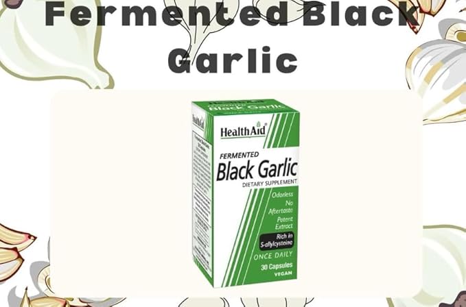 Fermented Black Garlic, 30 CT, Once Daily, Odorless, No Aftertaste, Potent Extract, Rich in S-allylcysteine, Vegan