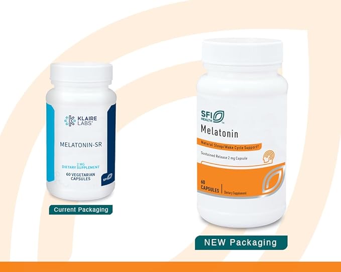 Klaire Labs Melatonin-SR - Sustained 'Time Release' Melatonin 2mg Capsules - Sleep Support for Men & Women (60 Capsules)