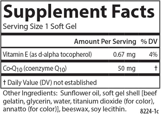 Carlson - Co-Q10, Co-Enzyme Q10, 50 mg, Energy Production & Heart Function, 60 Softgels