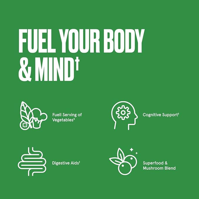 Bulletproof Greens Packets, 15 Count, Daily Greens Powder with Superfoods and Nootropics, Full Serving of Vegetables, Essential Nutrients