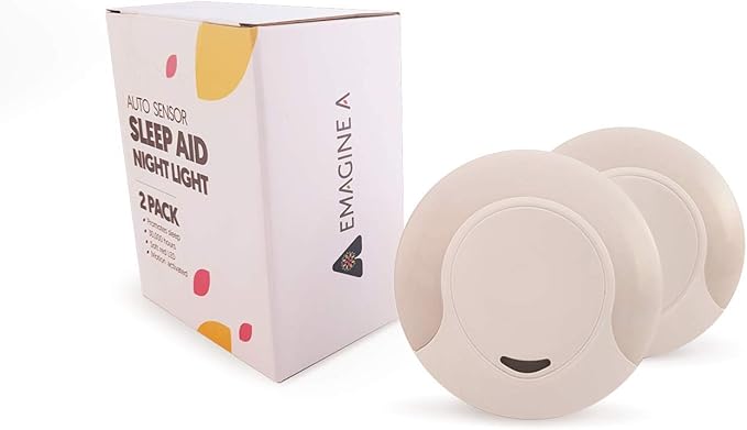 Sleep Aid Red Night Light Plug in with Dusk to Dawn Auto Sensor, Low Blue LED Promotes melatonin Production and Healthy Sleep, ON-Off-Auto Toggle, 2-Pack