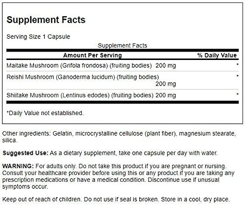 Swanson Full Spectrum Triple Mushroom Complex 60 Capsules (3 Pack)