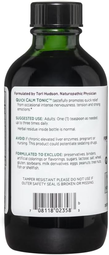 Vitanica Quick Calm Tonic - Stress Support Supplement - Herbal Supplement with Lavender, Valerian Root, Kava Root & Passionflower Herb - Lady - BlackBerry Vanilla, 4 Fl Oz (118 mL)