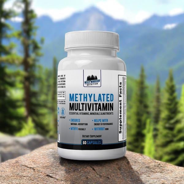 Methylated Multivitamin, 27 Nutrients CoQ10, Vitamins A, B6, B12, C, D3, E, K2, Choline, Zeaxanthin, L-Methylfolate 60 Capsules (2 Pack) 4 Month Supply
