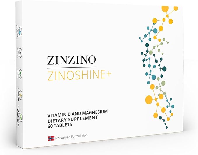 ZinoShine+ - Vitamin D3 & Magnesium Supplement for Immune Support, Energy, Muscle, Bone & Teeth Health - Reduces Fatigue - 60 Tablets