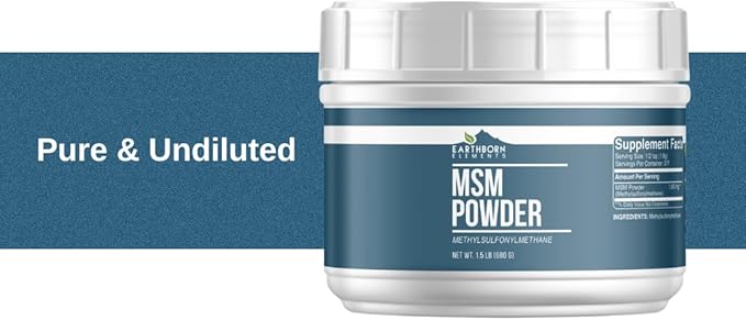 Earthborn Elements Methylsulfonylmethane (MSM) Powder, 1.5 lb, Non-GMO, Dietary Supplement
