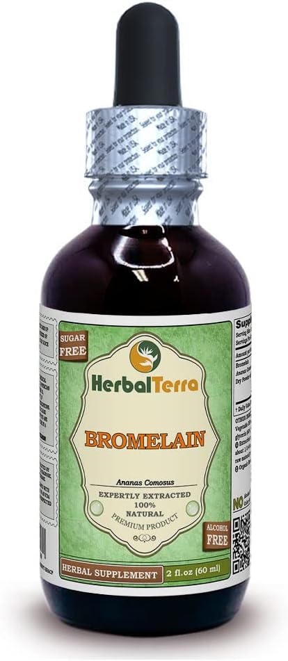 Bromelain (Ananas Comosus) Glycerite, Dried Powder Alcohol-Free Liquid Extract 2 oz