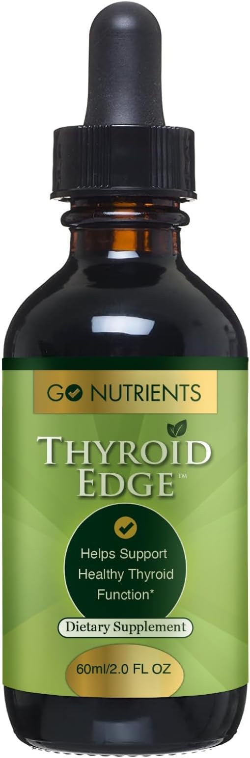 Go Nutrients Thyroid Support Bundle - Iodine Edge, Selenium, Thyroid Support – Promotes Thyroid Health, Energy and Vitality Boost, Cognitive Function & Immune Defense, Liquid Drops for Men & Women
