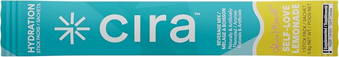 Cira Hydration Stick Packs x Alicia McCarvell Electrolyte Powder & Drink Mix for On-The-Go Dehydration Relief & Recovery - Self Love Lemonade, 20 Servings