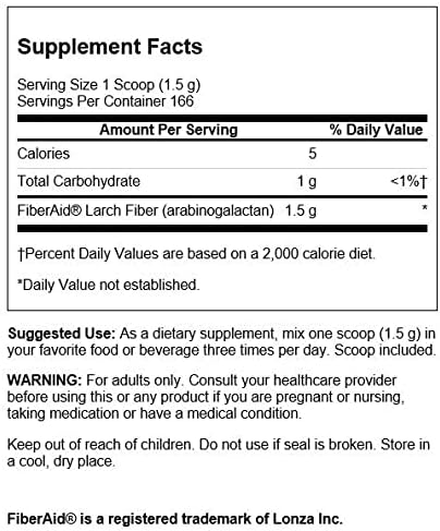 Swanson FiberAid - Larch Tree Arabinogalactan (AG) Powder - Fiber Drink Mix Promoting Digestive Health and Supports Gastrointestinal Health - (8.8oz)